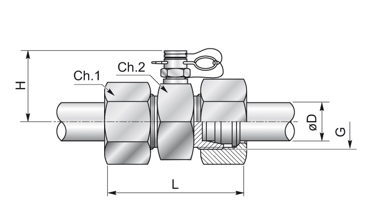 PLUG-IN TEE- tube DIN DIN/ISO 24° L+S