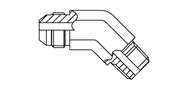 JIS male-45°-BSPT male BJM-45-BMT