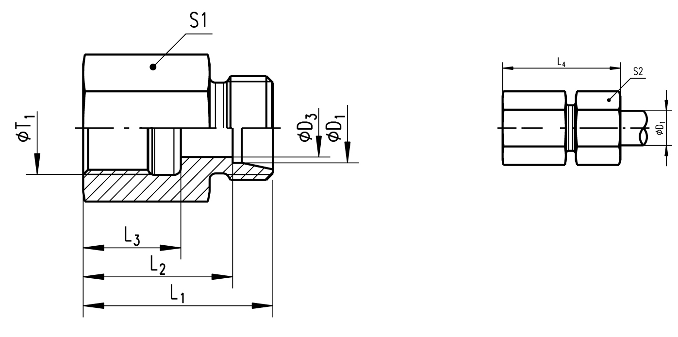 BSP Female connector DIN XGAI-R - BSP female / 24°