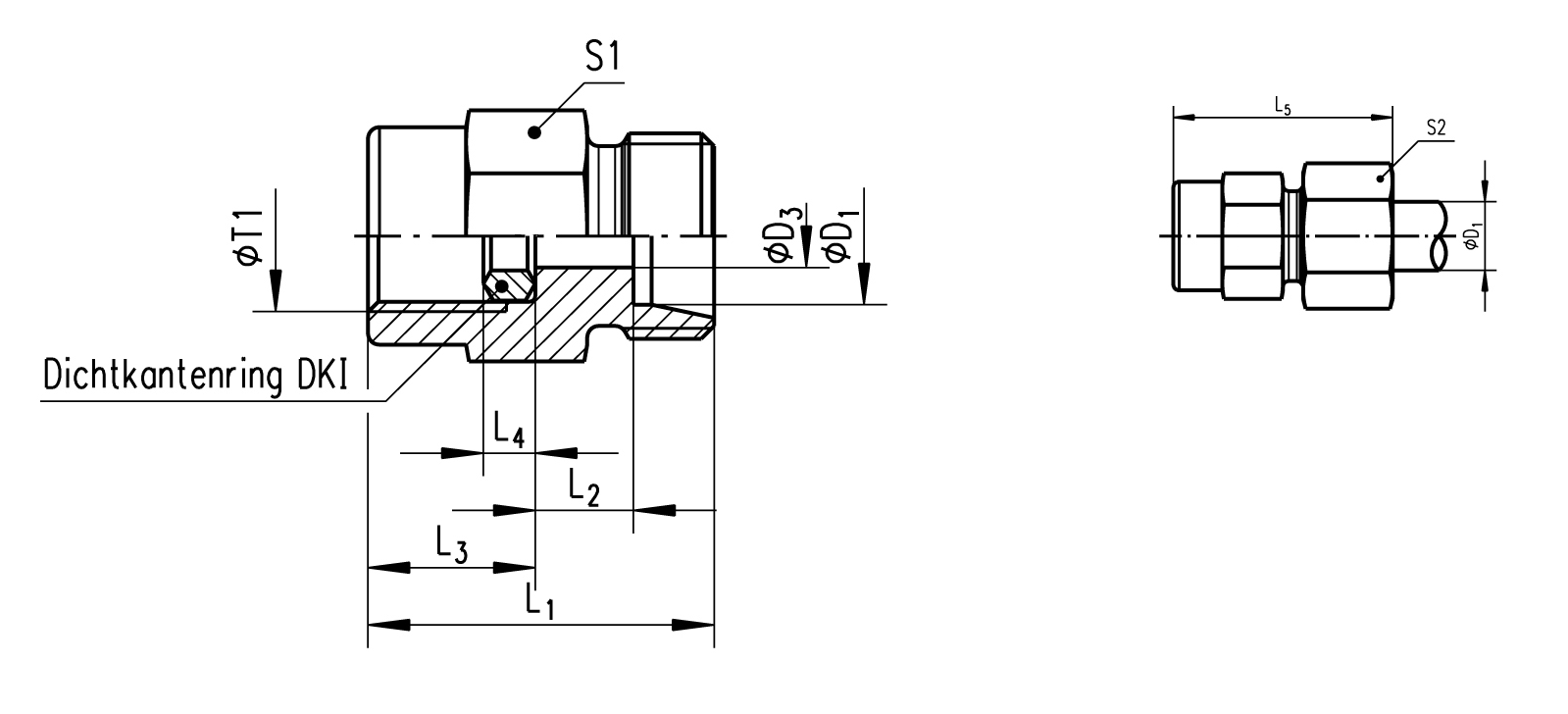Manometerkoppeling DIN LL/L/S XMAV - BSPP / 24°